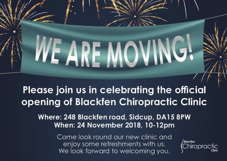 Opening flyer | Blackfen Chiropractic Clinic